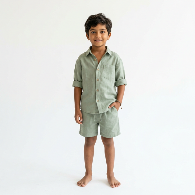 Sage Youth Linen Shirt
